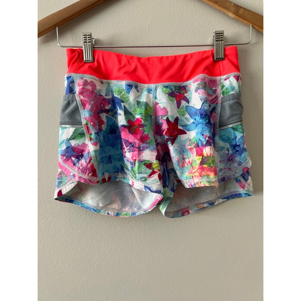 Athleta Girl Floral Running Shorts Medium 8-10
